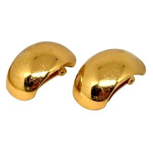 Dior Gold Curved Clip-On Earrings